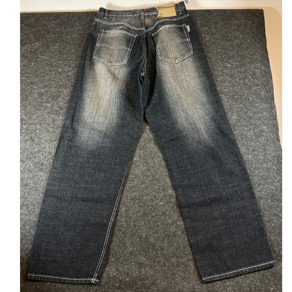 Vintage 90s Brooklyn Xpress Black Faded Baggy Wide Leg Skater Jeans Mens 36x31